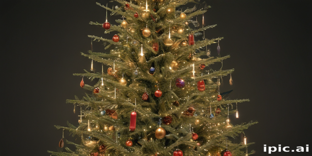 Beautifully Decorated Christmas Tree Glowing with Colorful Ornaments ...