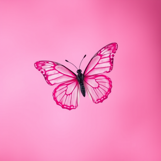 pink background butterfly