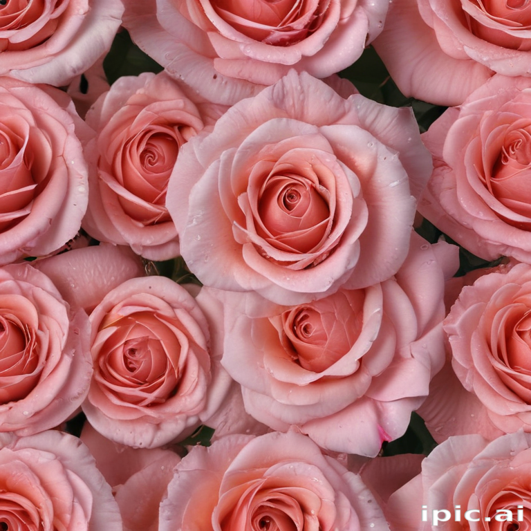 Delicate Pink Roses in Full Bloom Surrounded by Lush Greenery