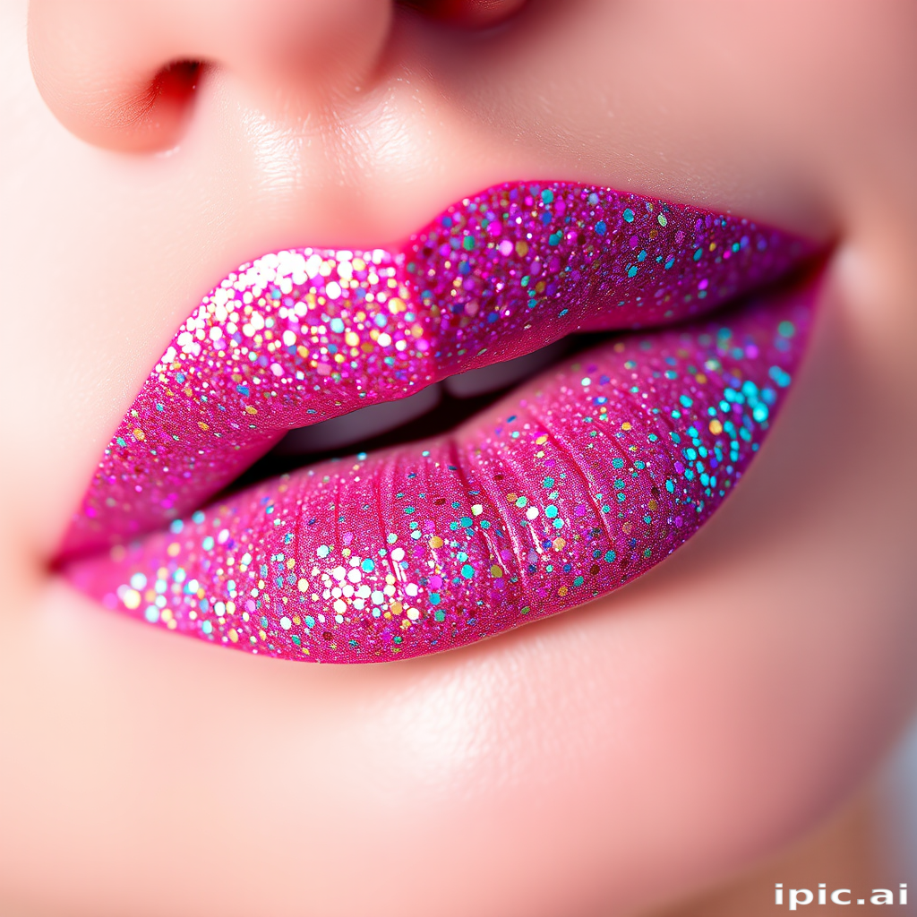 Enchanting "Fairy Dust" sparkling lip powder that can be worn alone or layered over other lip products, featuring ultra-fine glitter particles in a rainbow of hues