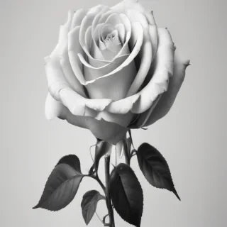 black and white rose clip art