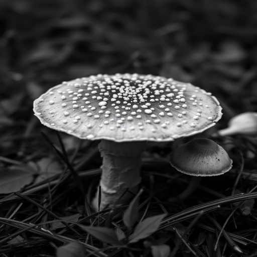 mushroom black and white