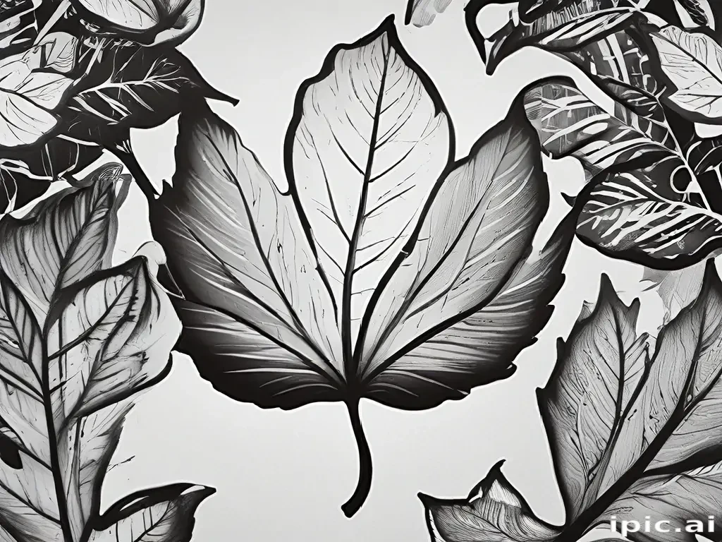 black and white leaf clip art