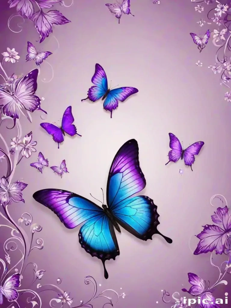 purple butterflies wallpaper