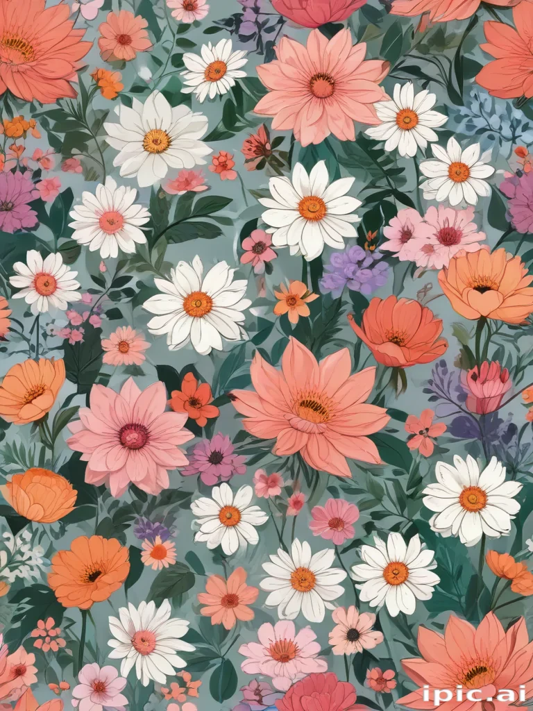 cartoon flowers aesthetic