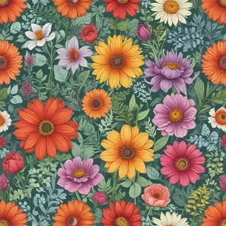 color drawings of flowers