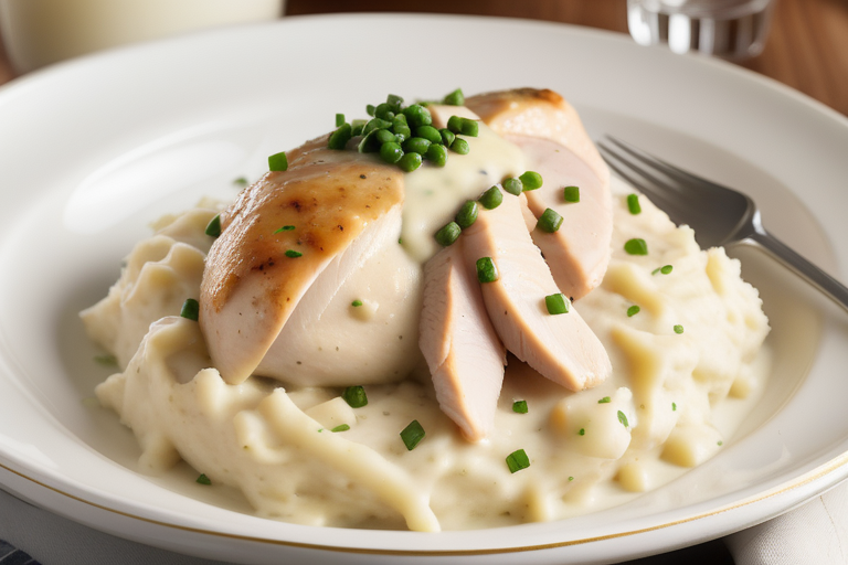 creamed chicken over mashed potatoes