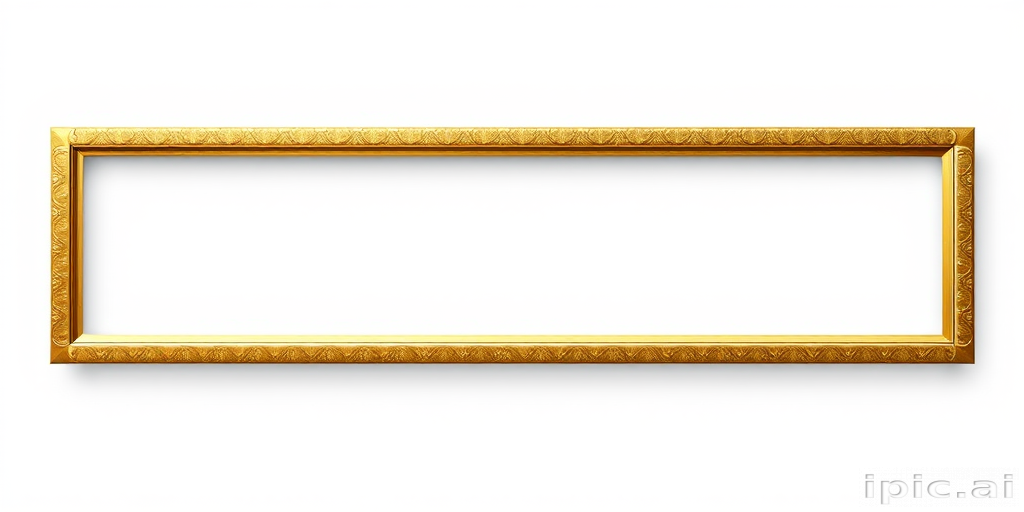 rectangle gold frame png