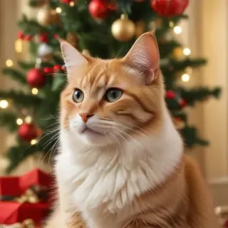 cat christmas background