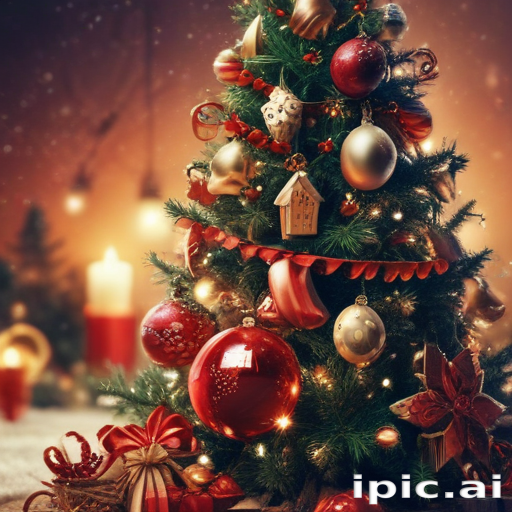 A Beautifully Decorated Christmas Tree with Ornaments and Warm Lights.