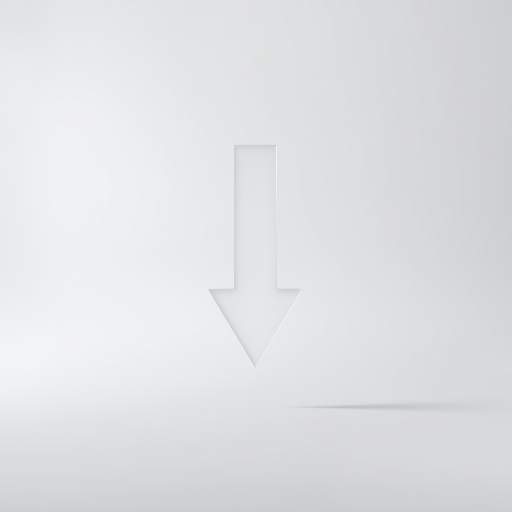 Create a high-resolution image of a simple downward arrow, using a Canon EOS R5 camera, 50mm lens, f/2.8 aperture, 1/200 sec shutter speed, in a clean studio environment with soft lighting and a subtle gradient background.