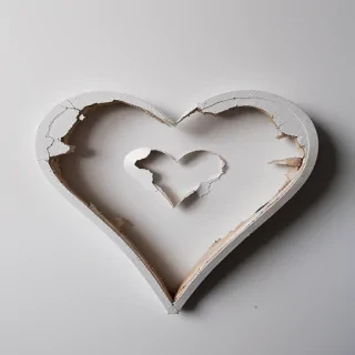 white broken heart
