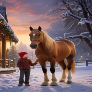 merry christmas images with horses