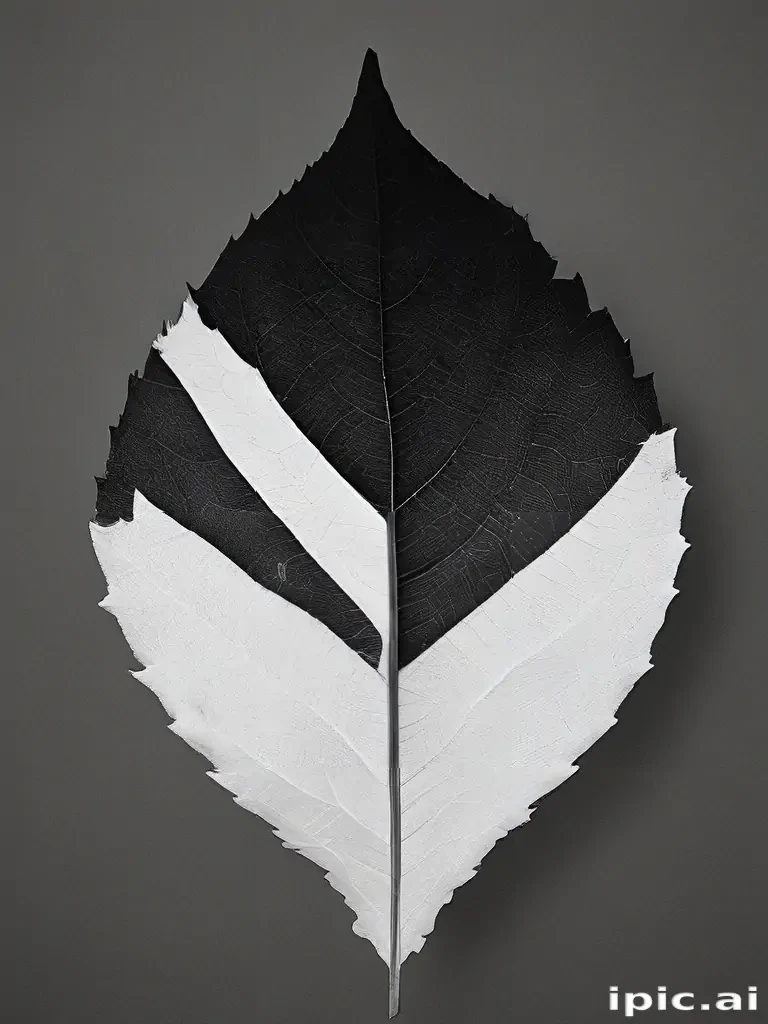 leaf white and black