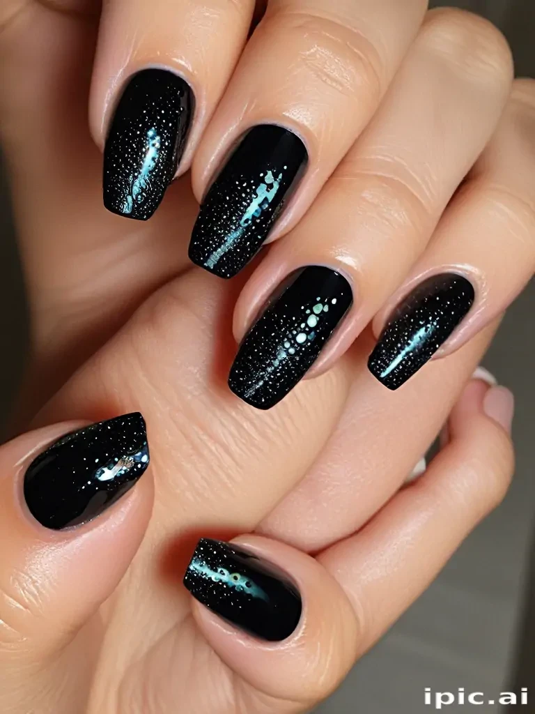 black with glitter