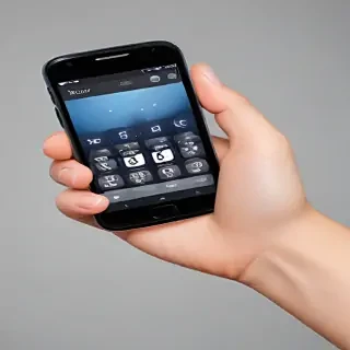 hand holding phone png