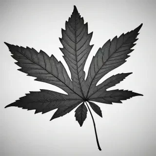 clipart of leaf black and white