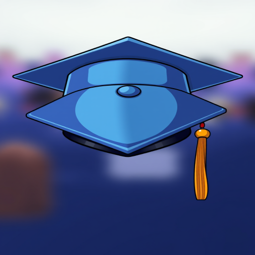 create an illustration of a graduation cap with a smooth and clean design, vibrant colors, high resolution, using a DSLR camera with a 50mm lens, f/1.8 aperture, ISO 100, and a shallow depth of field to enhance details and focus on the cap against a soft blurred background