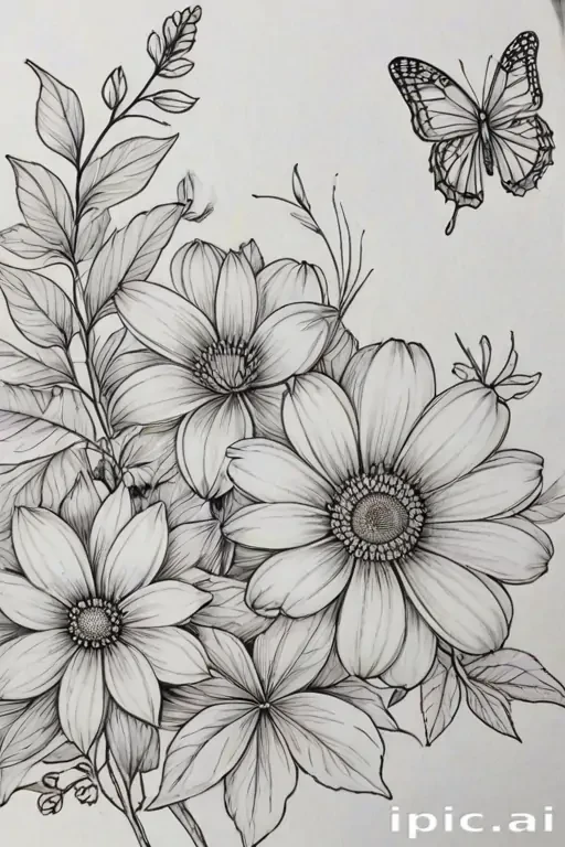 pictures of flowers drawing