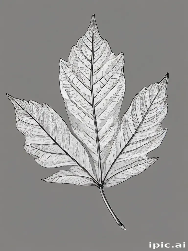 clipart leaf black and white