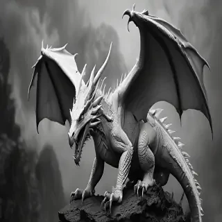 dragon black and white