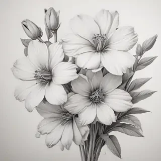 pencil drawing flowers