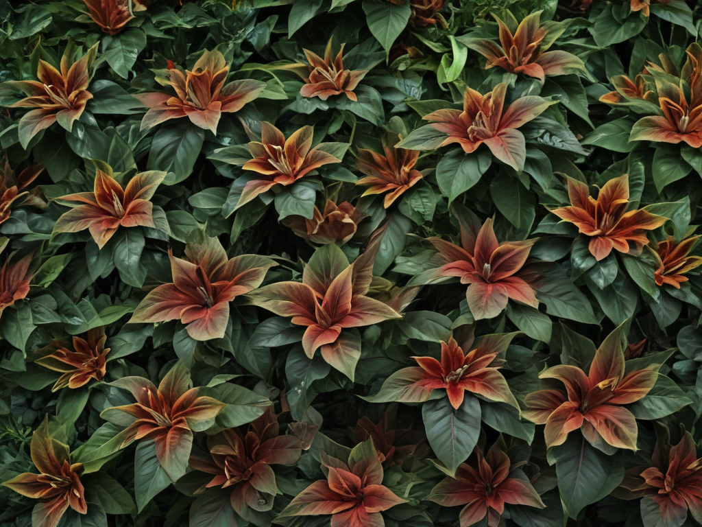 A Lush Arrangement of Vibrant Green Leaves and Colorful Flowers.