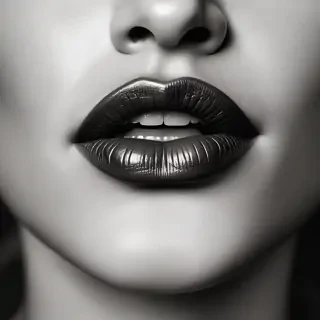 lips black and white clipart
