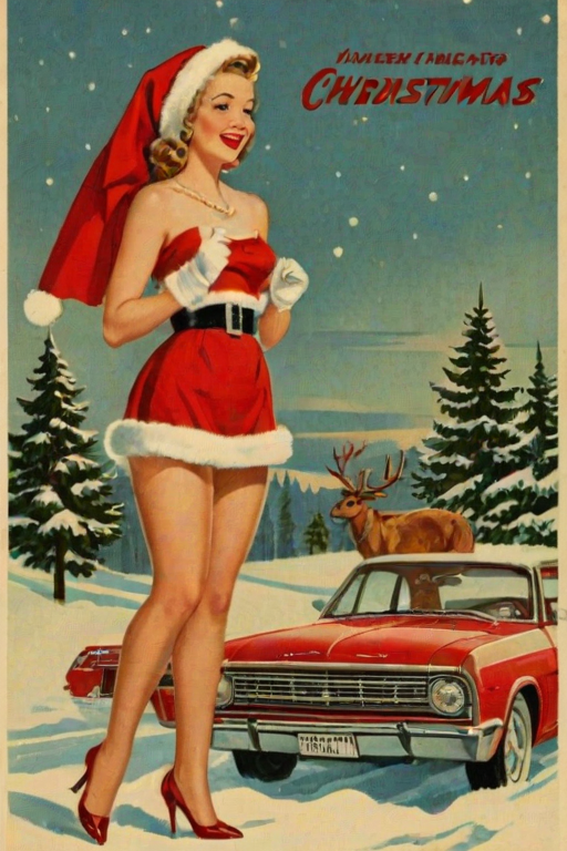retro christmas image