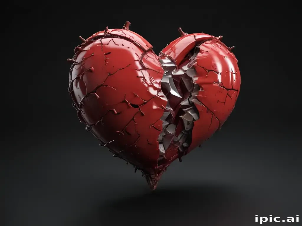 broken heart black background