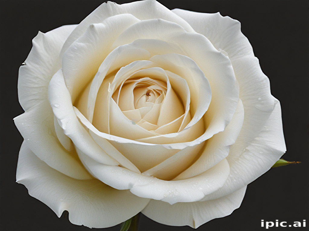 Delicate White Rose Blooming Elegantly Against a Dark Background