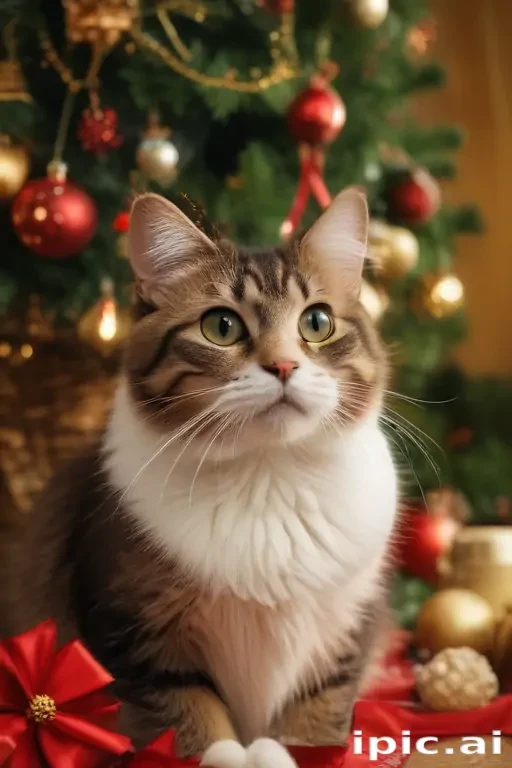 cat christmas background