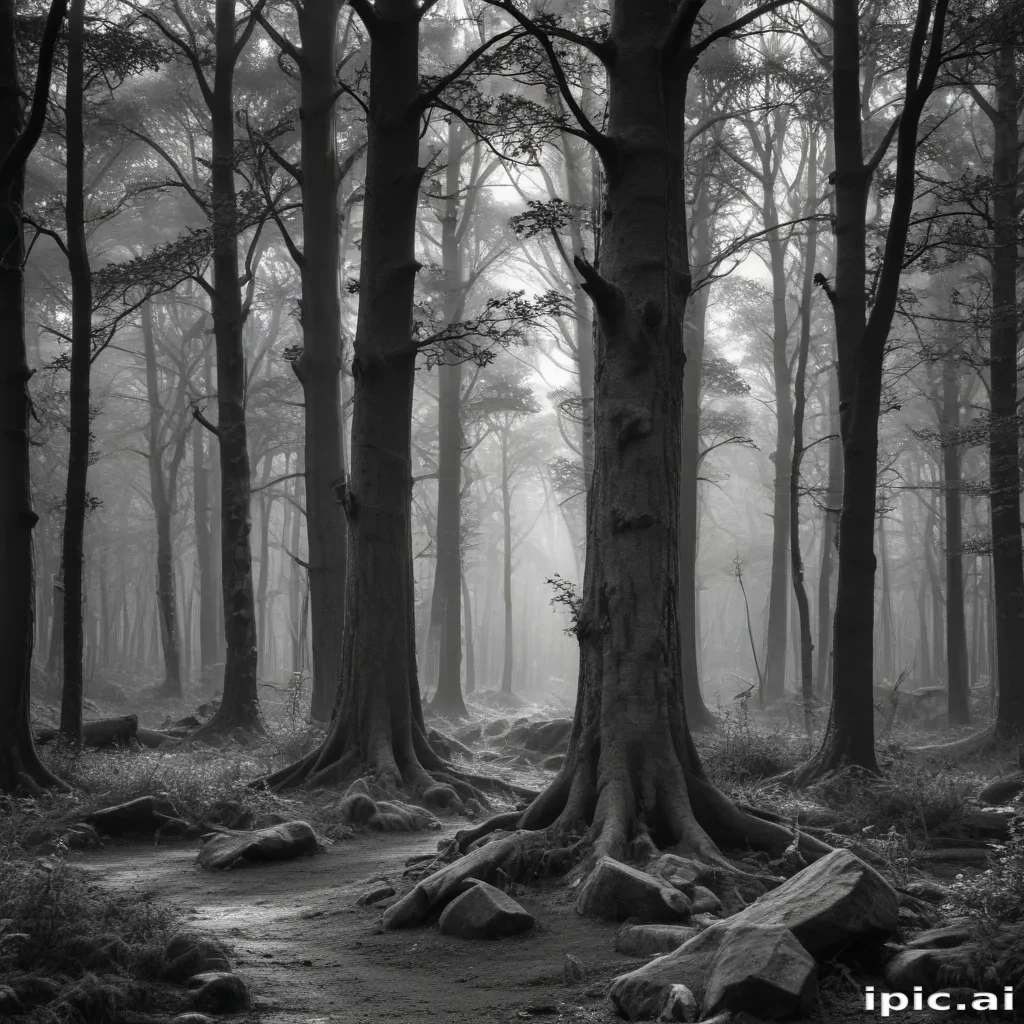 forest clipart black and white