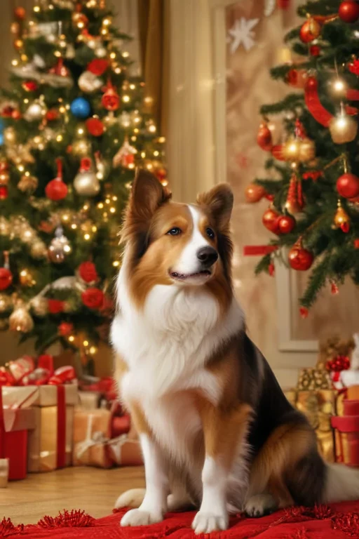 christmas dog wallpaper