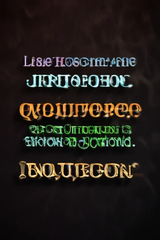 Colorful Typography Display Featuring Stylized Text with Intriguing ...