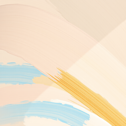 Create an abstract background featuring soft brush strokes in shades of beige, peach, blue, and gold, captured with a DSLR camera at f/4, ISO 200, focal length 50mm, in natural light, styled with a shallow depth of field for enhanced texture detail.