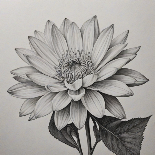 flower pencil drawing