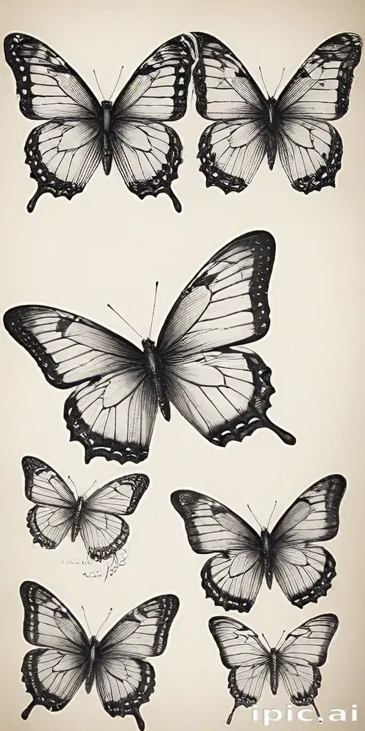 butterflies sketches