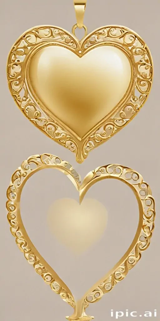 gold heart clipart