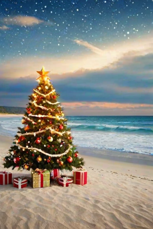 beach christmas wallpaper