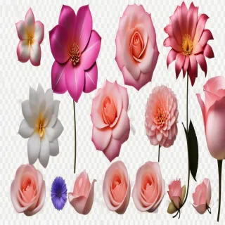 real flowers transparent background