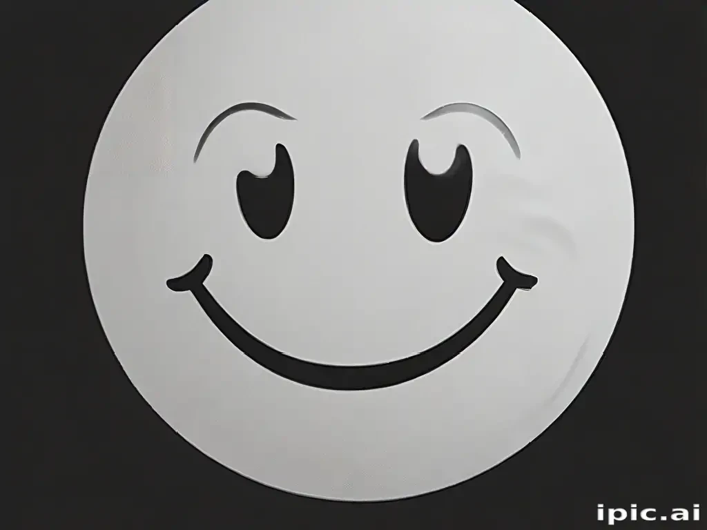 white smiley face black background