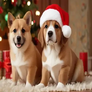 christmas wallpaper dogs