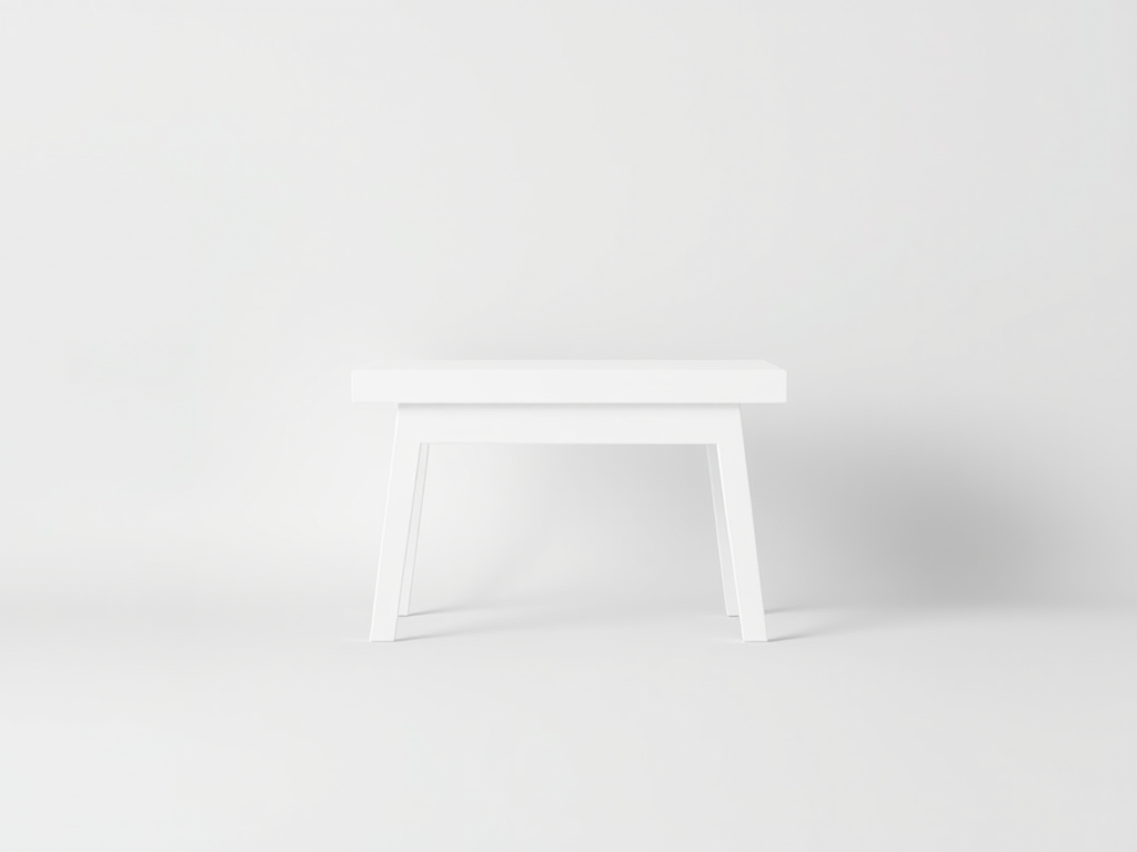Regenerate the image of a minimalistic table icon on a light gray background, using a DSLR camera, aperture f/2.8, ISO 100, 50mm lens, in a soft light setting for enhanced sharpness and clarity.
