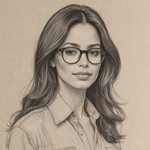 Sublime Sarah Shahi, pencil sketch, portrait of Splendid woman 1970s in glasses, hair style beatnik, outline, clear lines, fine lines, 8k