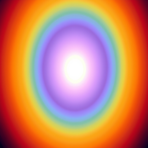 Create a vibrant, circular rainbow gradient emanating from a bright center, captured from a top-down perspective with a shallow depth of field using a DSLR camera at f/2.8, ISO 100, and a shutter speed of 1/200s.