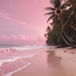pink beach aesthetic