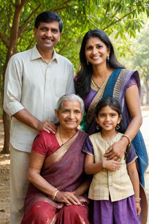 happy indian family