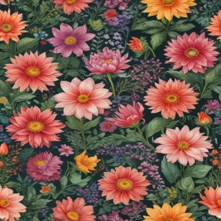 color drawings of flowers