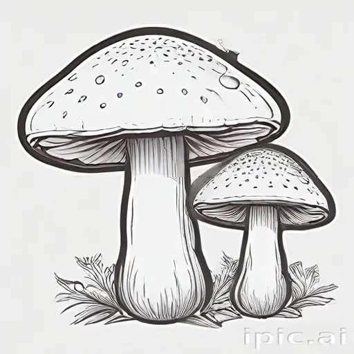 mushroom clip art black and white